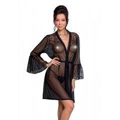 Повітряний пеньюар LOVELIA PEIGNOIR black XXL/XXXL - Passion SO4773 фото