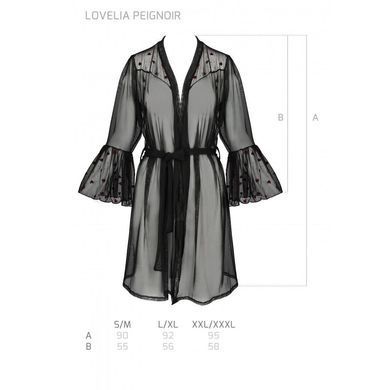 Повітряний пеньюар LOVELIA PEIGNOIR black XXL/XXXL - Passion SO4773 фото