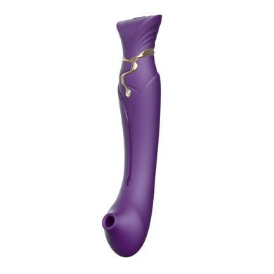 Смартвибратор 3в1 Zalo &mdash; Queen Twilight Purple, пульсирующая жемчужина и вакуум, кристалл Swarovski SO6664 фото