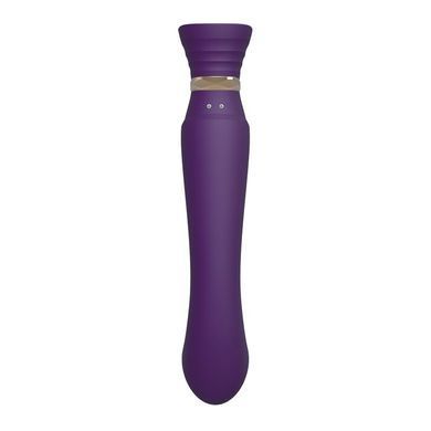Смартвибратор 3в1 Zalo &mdash; Queen Twilight Purple, пульсирующая жемчужина и вакуум, кристалл Swarovski SO6664 фото
