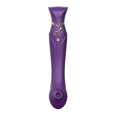 Смартвибратор 3в1 Zalo &mdash; Queen Twilight Purple, пульсирующая жемчужина и вакуум, кристалл Swarovski SO6664 фото