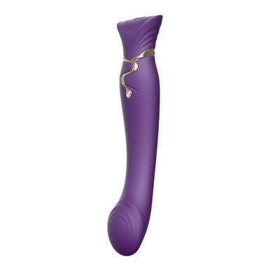 Смартвибратор 3в1 Zalo &mdash; Queen Twilight Purple, пульсирующая жемчужина и вакуум, кристалл Swarovski SO6664 фото