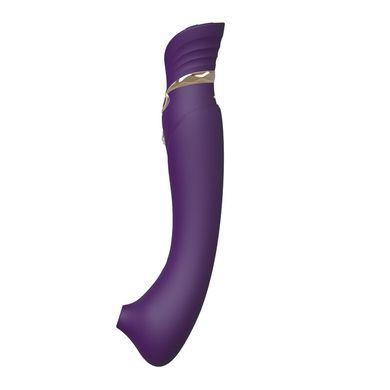 Смартвибратор 3в1 Zalo &mdash; Queen Twilight Purple, пульсирующая жемчужина и вакуум, кристалл Swarovski SO6664 фото