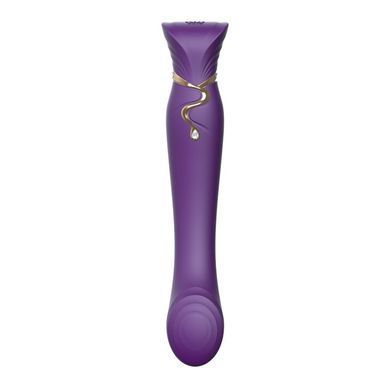 Смартвибратор 3в1 Zalo &mdash; Queen Twilight Purple, пульсирующая жемчужина и вакуум, кристалл Swarovski SO6664 фото