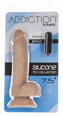 Реалистичный фаллоимитатор на присоске ADDICTION &mdash; Mark 7,5&Prime; Dildo With Balls, Beige SO5583 фото