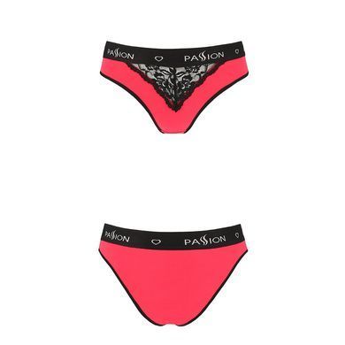 Трусики с широкой резинкой и кружевом Passion PS001 PANTIES red/black, size XL SO4170 фото