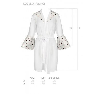 Повітряний пеньюар LOVELIA PEIGNOIR white L/XL - Passion SO4774 фото
