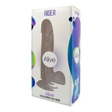 Прозрачный фаллоимитатор Alive Jelly Dildo Rider, ТПЕ, присоска, диаметр 4см, длина 20см SO3983 фото