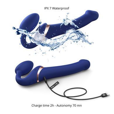Безремневий вібрострапон із вакуумною стимуляцією Strap-On-Me MULTI ORGASM - L - Blue SO6823 фото