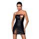 Мини-платье из экокожи Celine Chemise black L/XL &mdash; Passion: шнуровка, трусики в комплекте SO6406 фото 1