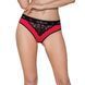Трусики с широкой резинкой и кружевом Passion PS001 PANTIES red/black, size XL SO4170 фото 1