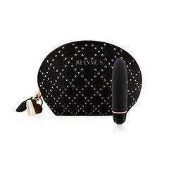 Вибропуля RIANNE S - Classique Vibe мини-вибратор на 7 режимов, чехол-косметичка Stud Black SO3860 фото
