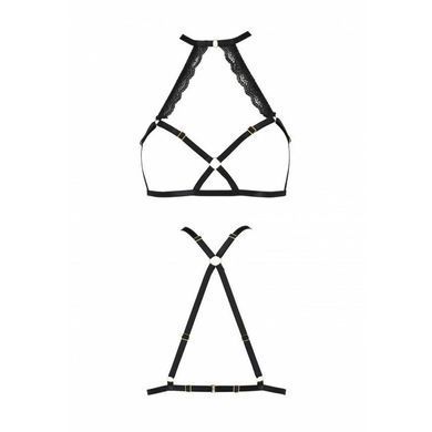 Портупея зі стреп з мереживом LORRY BRA black S/M - Passion Exclusive PS27602 фото