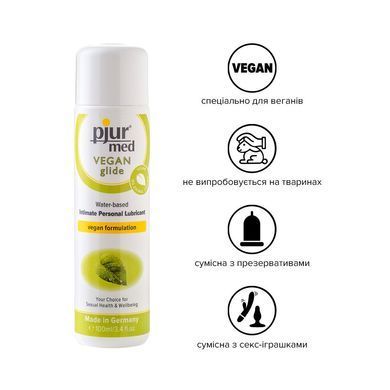 Лубрикант на водній основі pjur MED Vegan glide 100 мл &mdash; тільки веганські інгредієнти PJ12690 фото
