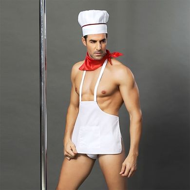 Мужской эротический костюм повара "Умелый Джек" S/M: слипы, фартук, платок и колпак SO2266 фото