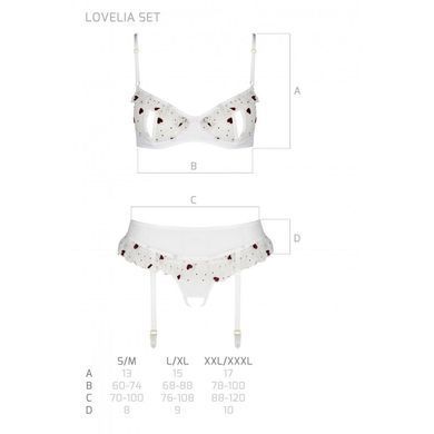 Сексуальний комплект з поясом для панчіх LOVELIA SET white S/M - Passion SO4781 фото