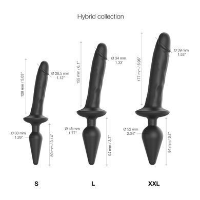 Анальная пробка с дилдо Strap-On-Me SWITCH PLUG-IN REALISTIC DILDO BLACK - XXL SO6830 фото