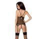 Корсет с пажами MELANIA CORSET black XXL/XXXL - Passion, трусики, полупрозрачный EL16309 фото 2