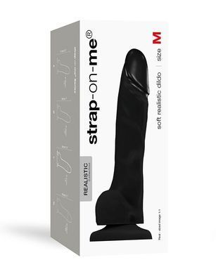 Реалистичный фаллоимитатор Strap-On-Me SOFT REALISTIC DILDO Black - Size M SO4520 фото