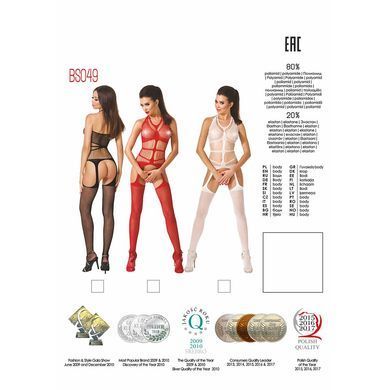 Бодистокинг Passion BS049 white, комбинезон, имитация топа, чулок и пояса PBS049W фото