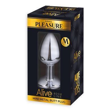 Металлическая анальная пробка с кристаллом Alive Mini Metal Butt Plug Black M SO6000 фото