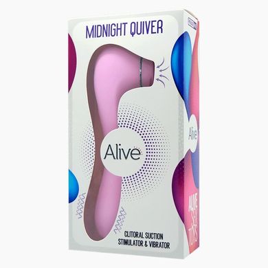 Вибратор и вакуумный клиторальный стимулятор Alive Midnight Quiver Pink - секс-игрушка 2в1 SO4473 фото