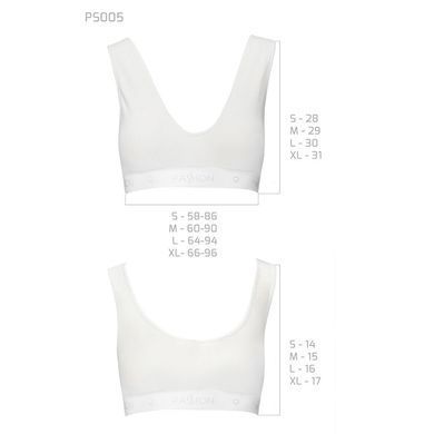 Спортивний топ з еластичної бавовни Passion PS005 TOP white, size M SO4228 фото