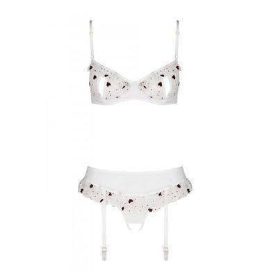 Сексуальный комплект с поясом для чулок LOVELIA SET white XXL/XXXL - Passion SO4782 фото