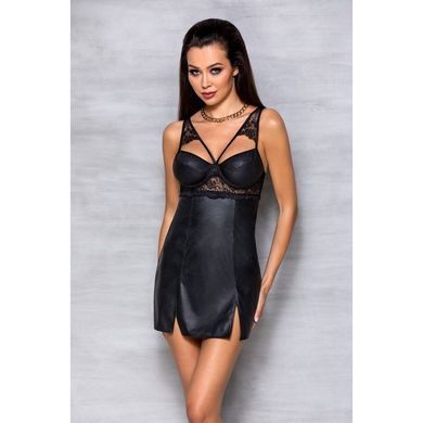 Бебі-дол з еко-шкіри та мережива Loona Chemise black XXL/XXXL - Passion SO5360 фото