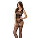Бодистокинг Passion BS052 black, комбинезон, имитация корсета с подтяжками, чулок и трусиков PBS052B фото 1