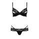 Комплект белья NORTH SET black S/M - Passion Exclusive: лиф и трусики с элементами под латекс PS24008 фото 5