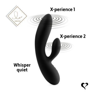 Гибкий вибратор кролик с двумя моторами FeelzToys Lea Rabbit Vibrator Black SO4433 фото