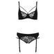 Комплект білизни PAULINE SET black XXL/XXXL - Passion: стрепи: ліф, стрінги і пояс для панчох EL15806 фото 5
