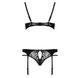 Комплект білизни PAULINE SET black XXL/XXXL - Passion: стрепи: ліф, стрінги і пояс для панчох EL15806 фото 6