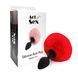 Силиконовая анальная пробка М Art of Sex - Silicone Butt plug Rabbit Tail, Красный SO6964 фото 3