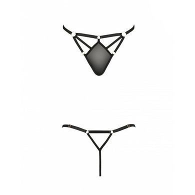 Стринги из стреп MEGGY THONG black S/M - Passion Exclusive PS27711 фото