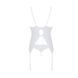 Корсет с пажами, трусики с ажурным декором и открытым шагом Ursula Corset white L/XL &mdash; Passion SO5838 фото 4